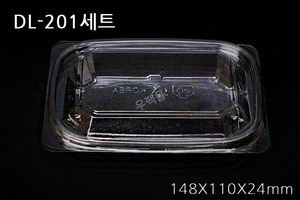 DL-201(투명)세트(돔뚜껑) [우팩몰] 투명샐러드-일회용반찬용기, 반찬용기